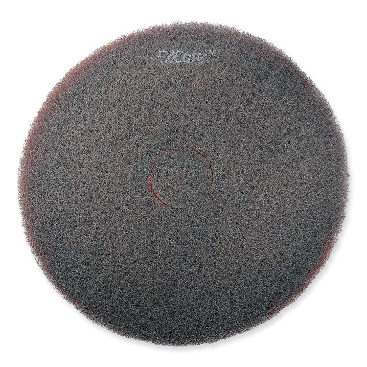 EZ CARE Heavy Duty Scrub Pad, 13" Diameter, Red/Gray, 5/Carton