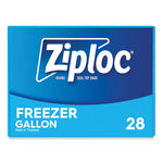 Zipper Freezer Bags, 1 gal, 9.6" x 12.1", Clear, 28/Box