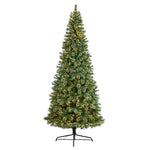Nearly Natural 10-ft Wisconsin Slim Snow Tip Pine Artificial Christmas Tree with 1050 Clear LED Lights (T3051)