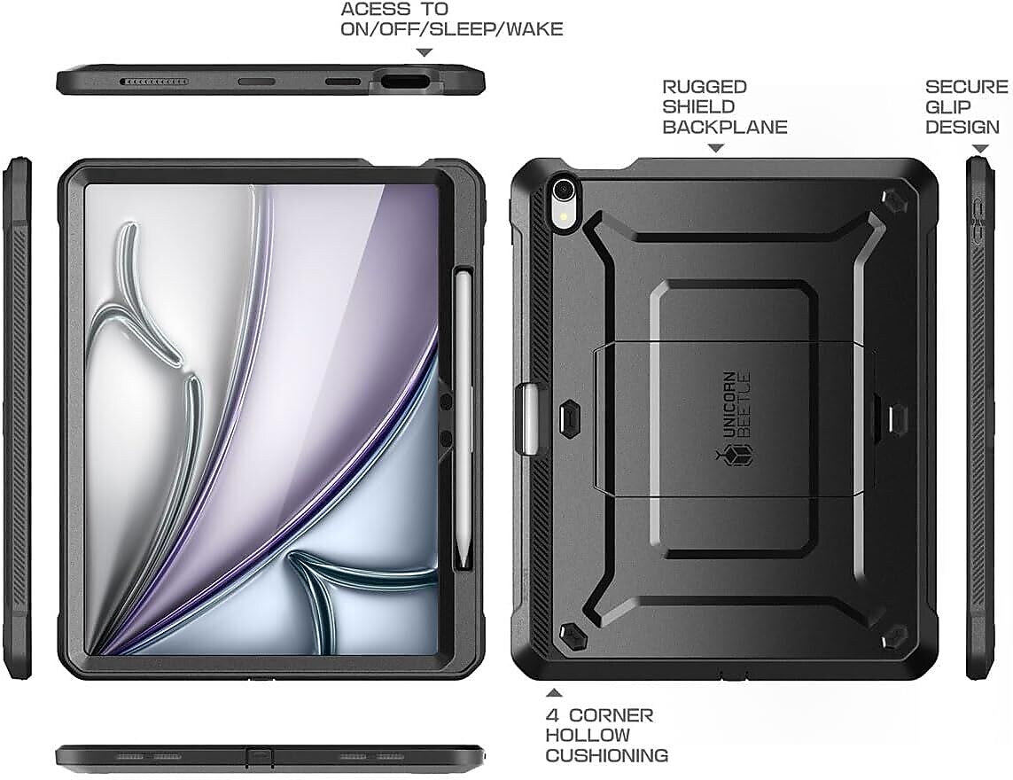 SUPCASE Unicorn Beetle Pro Plastic 13" Fullbody Case for iPad Air 13", Black