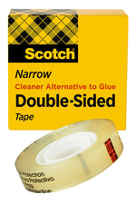 Scotch Permanent Double Sided Tape Refill, 1/2" x 25 yds., 1" Core, Clear (665)