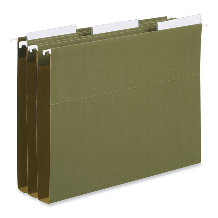 Hanging File Folder Plastic Index Tabs, 1/3-Cut, Clear, 3.7" Wide, 25/Pack