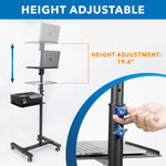 Mount-It! Mobile Projector Stand with Laptop Tray, Black (MI-7943)