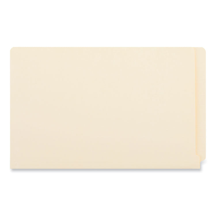 Deluxe Reinforced End Tab Folders, Straight Tabs, Legal Size, 0.75" Expansion, Manila, 100/Box