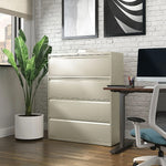 Alera 4-Drawer Lateral File Cabinet, Letter/Legal Size, Lockable, 52.5"H x 42"W x 18.63"D, Putty (ALEHLF4254PY)