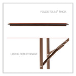 Wood Folding Table, Rectangular, 59.88w X 17.75d X 29.13h, Mahogany
