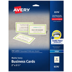Avery Microperforated Business Cards, 2" x 3 1/2", Matte Ivory, 250 Per Pack (8376)