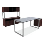 Alera Open Office Desk Series Low Storage Cabinet Credenza, Woodgrain Laminate, 29.5w x 19.13d x 22.78h, Mahogany