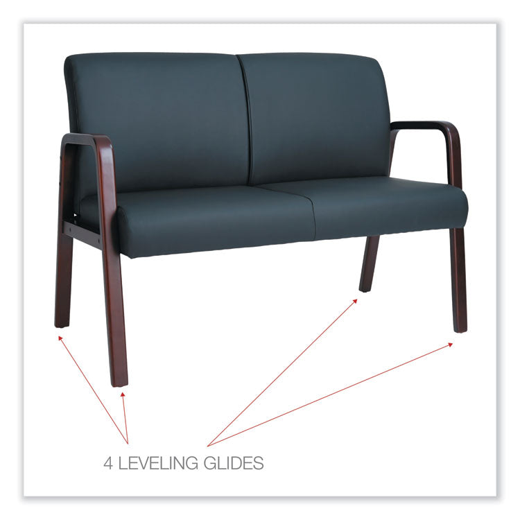 Alera Reception Lounge WL Series Loveseat, 44.88" x 26.13" x 33", Black