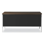 Double Pedestal Steel Credenza, 60w X 24d X 29.5h, Mocha/black
