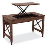 Sit-To-Stand Table Desk, 47.25" X 23.63" X 29.5" To 43.75", Modern Walnut