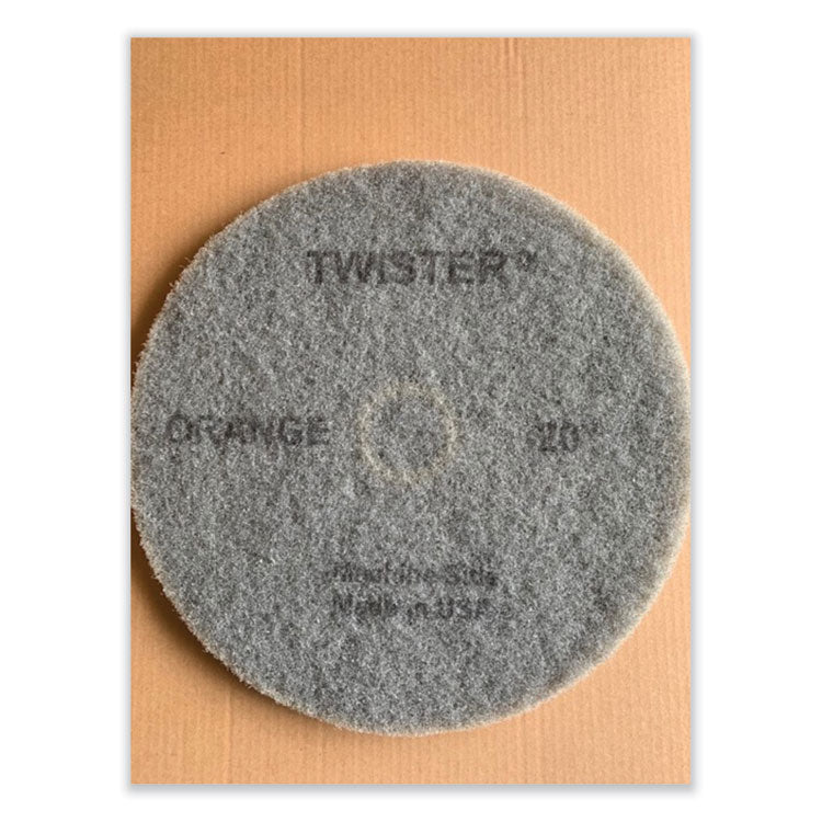 Twister Floor Pad, 20" Diameter, Orange, 2/Carton