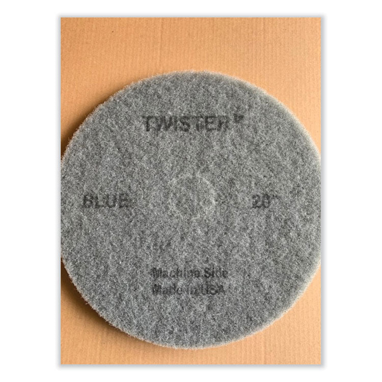 Twister Floor Pad, 20" Diameter, Blue, 2/Carton