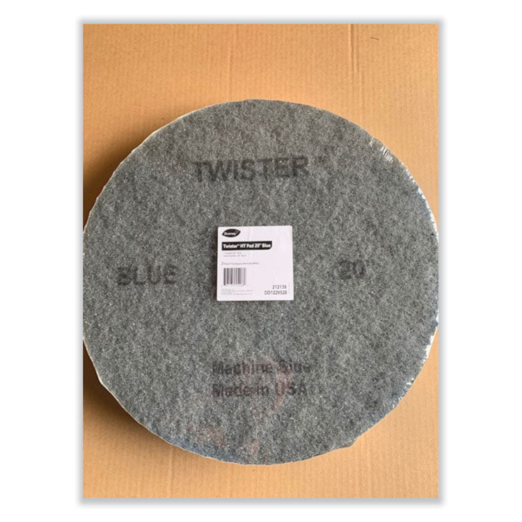 Twister Floor Pad, 20" Diameter, Blue, 2/Carton