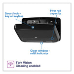 Elevation Bath Tissue Mini-Jumbo Roll Twin Dispenser, 17 x 5.69 x 10.13, Black