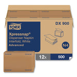 Xpressnap Interfold Dispenser Napkins, 1-Ply, Bag-Pack, 13 X 8.5", White, 6000/carton