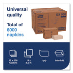 Xpressnap Interfold Dispenser Napkins, 1-Ply, Bag-Pack, 13 X 8.5", White, 6000/carton