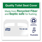 Toilet Seat Cover, Half-Fold, 14.5 X 17, White, 250/pack, 20 Packs/carton