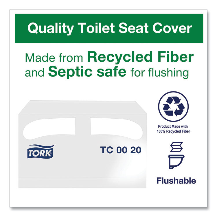 Toilet Seat Cover, Half-Fold, 14.5 X 17, White, 250/pack, 20 Packs/carton
