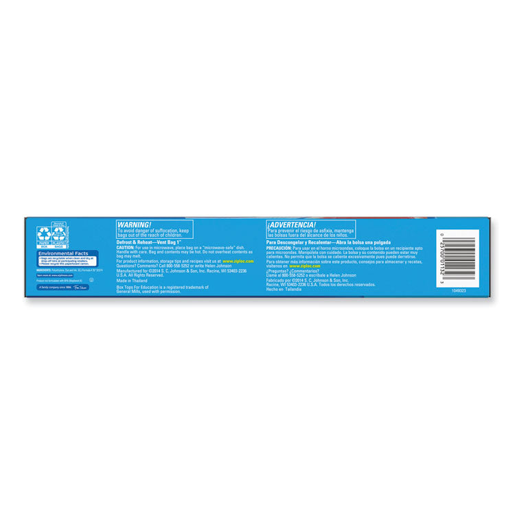 Zipper Freezer Bags, 2 gal, 13" x 15", Clear, 10/Box