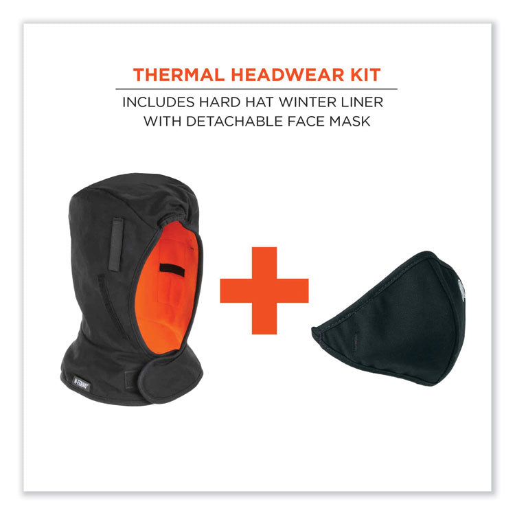 N-Ferno 6871 2-Layer Winter Liner + Mouthpiece Kit, Fleece/Cotton, One Size Fits Most, Black