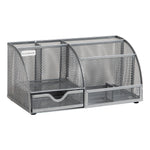 Mind Reader 7-Compartment Metal Desk Organizer File and Accessory Storage, Silver (JOEORG-SIL)
