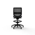 HON Solve Armless ReActiv/Vinyl Task Stool with Backrest and Footrest, Charcoal/Basalt (HSLVSMR.Y1.N.H.0S.SX23.BL.SB.T)