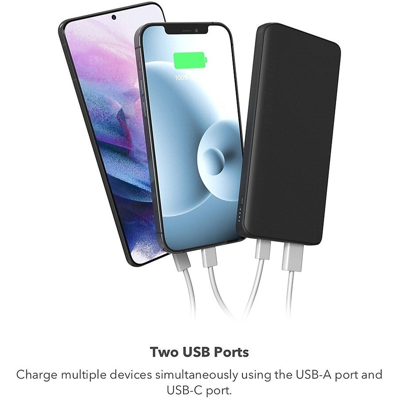 Mophie USB-A/USB-C Power Bank, 20W, 10000 mAh, Black (401108800)