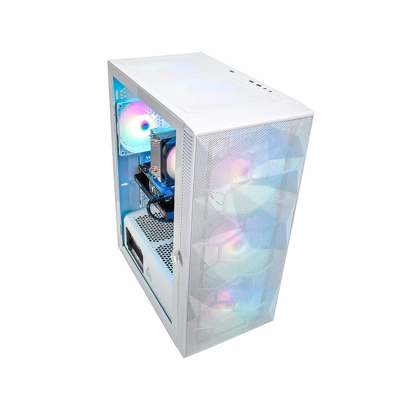 Skytech Gaming Storm Desktop Computer, AMD Ryzen 5 5600G, 16GB RAM, 1TB SSD, Intel Arc A380 6GB Graphics, Windows 11, White