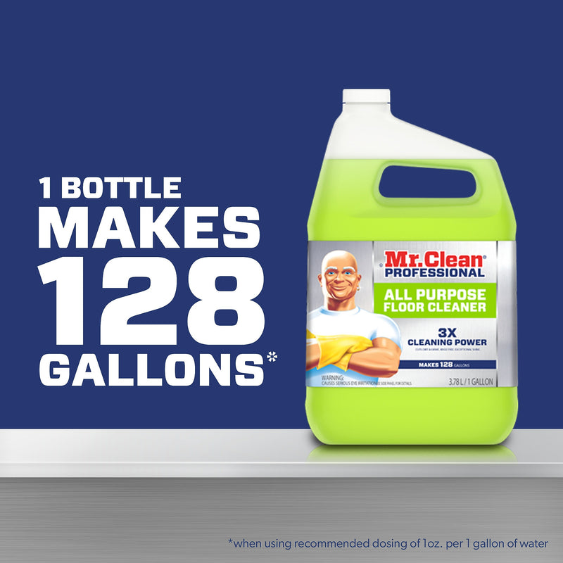 Mr. Clean Professional Liquid Concentrate All Purpose Floor Cleaner, Lemon Scent, 1 Gallon (02621)