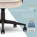 Click365 Ergonomic Velvet Swivel Executive Chair, Taupe (CCHR10024D)