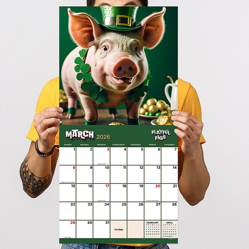 2026 TF Publishing Playful Pigs 12" x 12" Monthly Wall Calendar (26-1023)