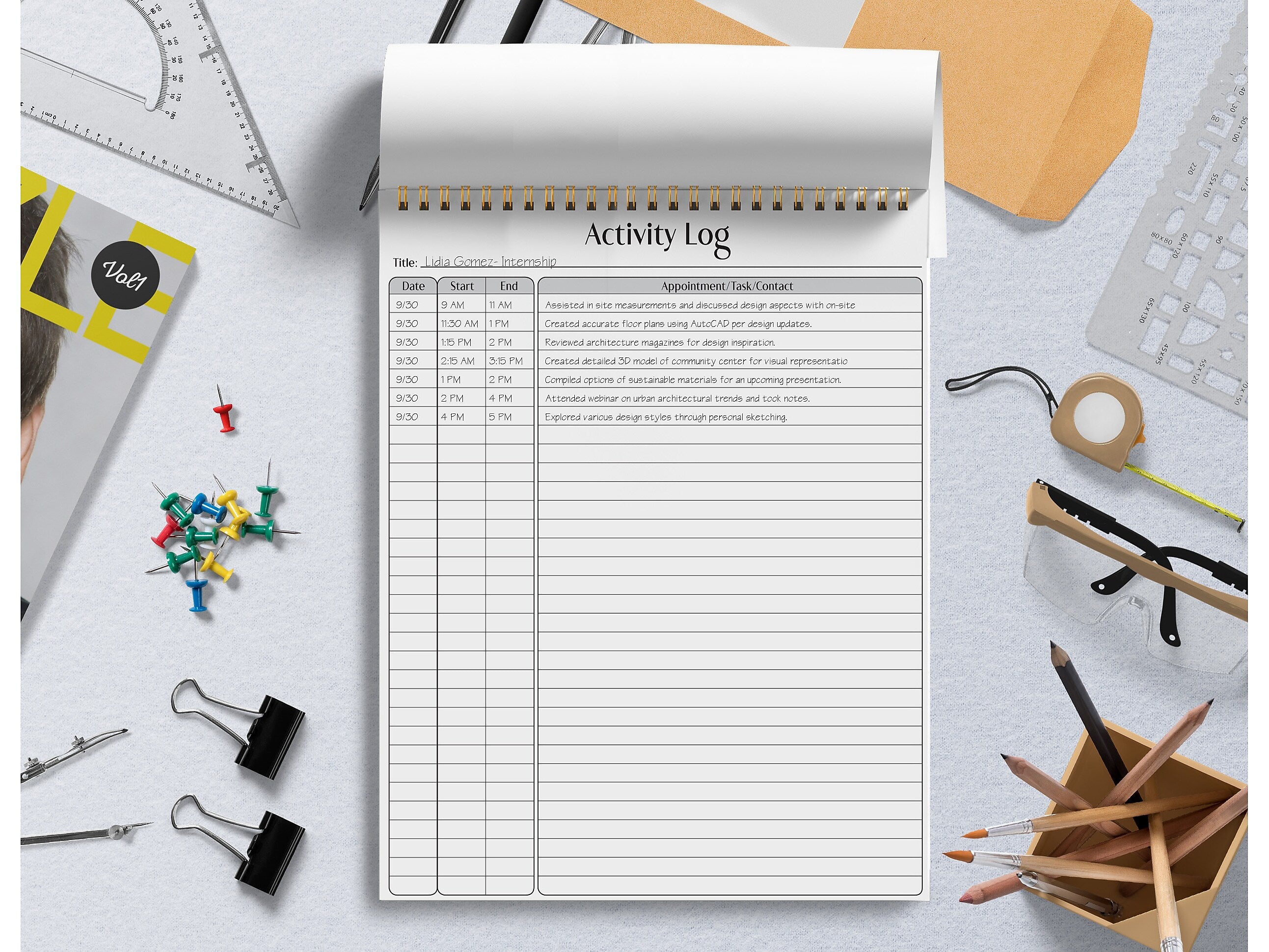 Better Office Activity Log Notepad & Refill, 8.5" x 11", Ruled, White, 50 Sheets/Pad, 3 Pads/Pack (25827-3PK)
