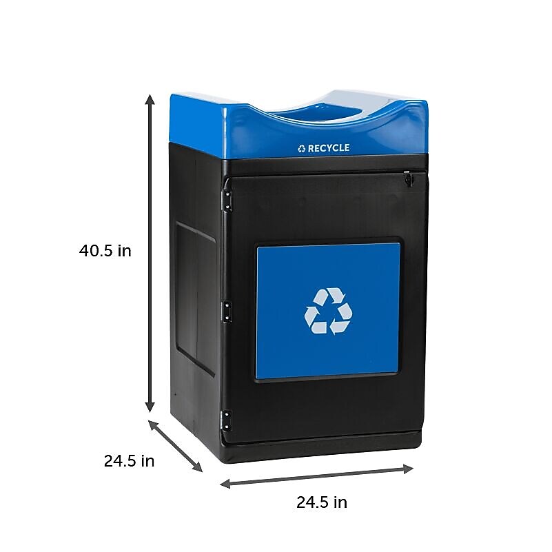 Commercial Zone Avante Series Polyethylene Recycling Bin, 55 Gallon, Black (78755104A)