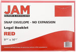 JAM Paper Premium Plastic Document File, Legal, Red, 3/Pack (219S0REX3)