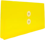 JAM Paper Premium Plastic Filing Envelope with Button & String Closure, 5 1/4" x 10", Yellow, 3/Pack (921B1YEX3)