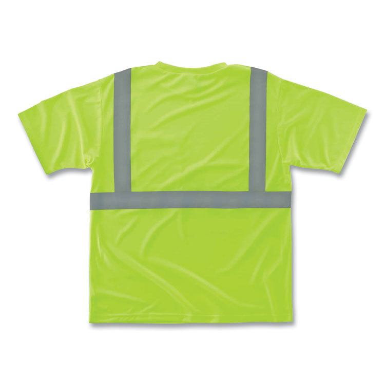 GloWear 8289 Class 2 Hi-Vis T-Shirt, Polyester, Lime, X-Small
