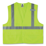 GloWear 8225HL Class 2 Standard Solid Hook and Loop Vest, Polyester, Lime, Large/X-Large