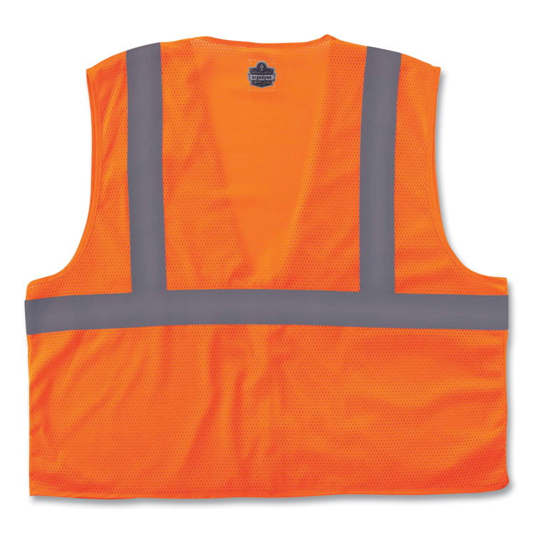 GloWear 8210Z Class 2 Economy Mesh Vest, Polyester, Orange, X-Small