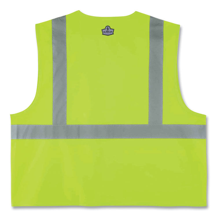 GloWear 8225Z Class 2 Standard Solid Vest, Polyester, Lime, Small/Medium