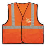 GloWear 8216BA Class 2 Breakaway Mesh ID Holder Vest, Polyester, Small/Medium, Orange