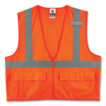 GloWear 8225Z Class 2 Standard Solid Vest, Polyester, Orange, Small/Medium