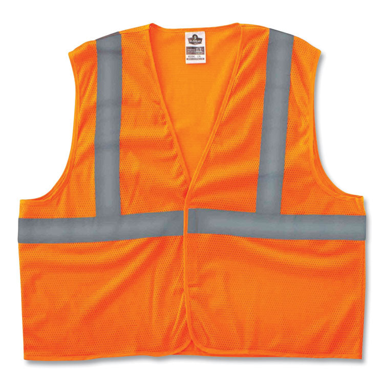 GloWear 8205HL Class 2 Super Economy Mesh Vest, Polyester, Orange, X-Small