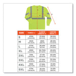 GloWear 8391 Class 3 Hi-Vis Long Sleeve Shirt, Polyester, Lime, 2X-Large