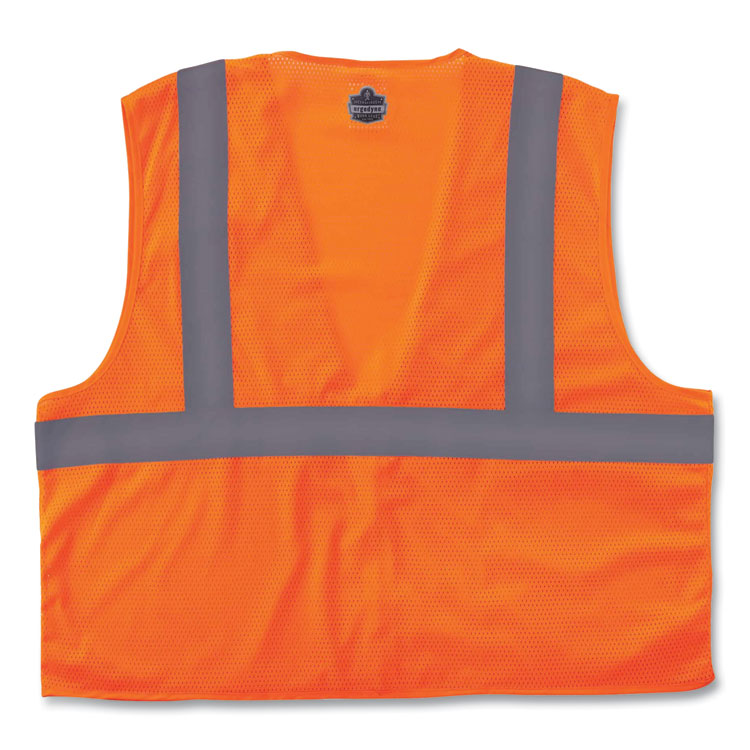 GloWear 8210Z Class 2 Economy Mesh Vest, Polyester, Orange, 4X-Large/5X-Large