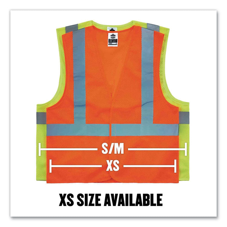 GloWear 8205HL Class 2 Super Economy Mesh Vest, Polyester, Orange, X-Small