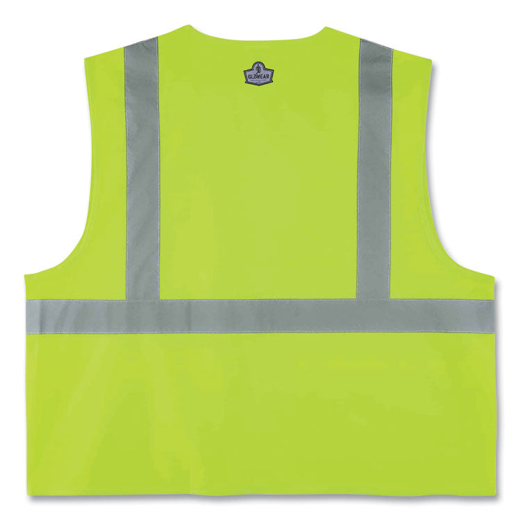 GloWear 8225Z Class 2 Standard Solid Vest, Polyester, Lime, Large/X-Large