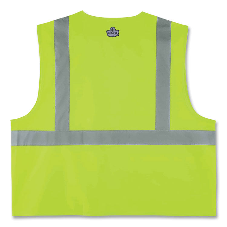 GloWear 8225Z Class 2 Standard Solid Vest, Polyester, Lime, 4X-Large/5X-Large
