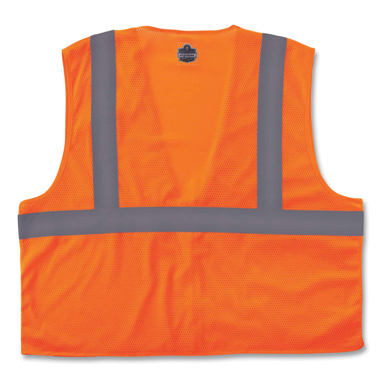 GloWear 8210Z Class 2 Economy Mesh Vest, Polyester, Orange, 2X-Large/3X-Large