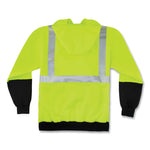 GloWear 8293 Hi-Vis Class 2 Hooded Sweatshirt Black Bottom, Polar Fleece, Small, Lime